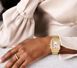 Dámské náramkové hodinky Michele Deco Madison 18K Gold-Plated Diamond Watch