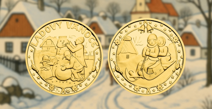 Česká mincovna před Vánoci vydala nový zlatý dukát s motivem ladovské zimy
