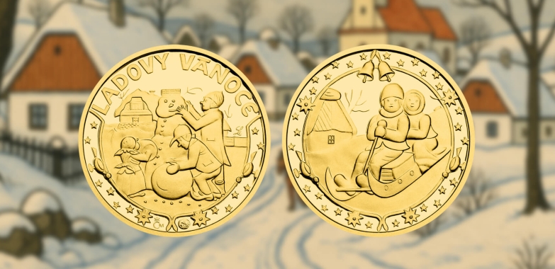 Česká mincovna před Vánoci vydala nový zlatý dukát s motivem ladovské zimy