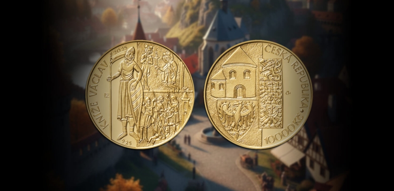 ČNB vydala novou zlatou minci se sv. Václavem